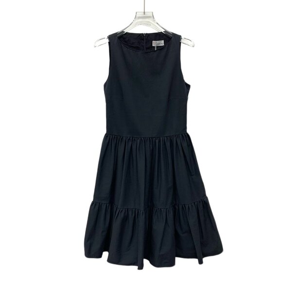 Red Valentino Black Cotton Crew Neck Sleeveless Dress